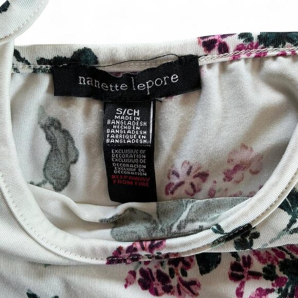 Nanette Lepore White Floral Cami Size Small Tank - Picture 3 of 4